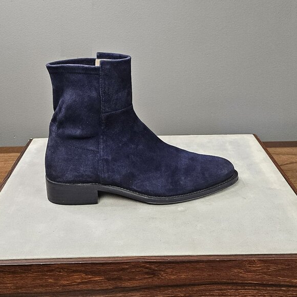Stuart Weitzman Navy Suede Ankle Boots - Picture 5 of 5